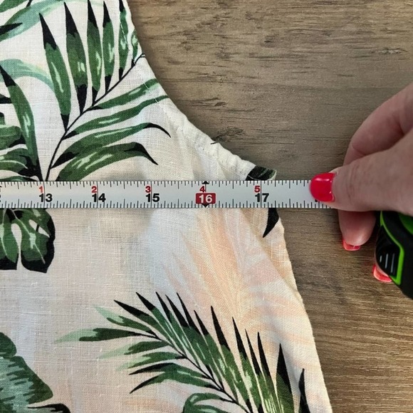 C&C California Californialinen Dress Palm Leaf Tropical Vacation Linen Summer XS - Picture 12 of 13